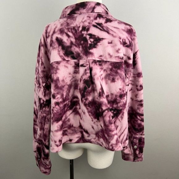 NWT ABOUND Pink Acid Wash Snap Button Shacket (XL) - Picture 5 of 8